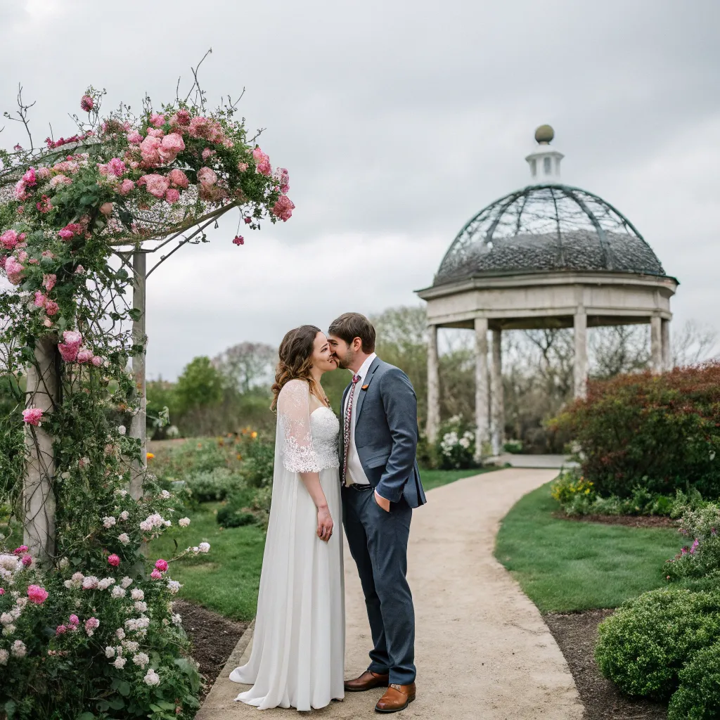 Aerlantor Photography Studio engagement photoshoot of Emily and Jacob, set in a picturesque garden